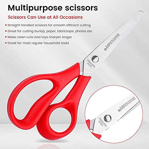 24Pack Sharp Scissors with Ergonomic Handle for Office Home School Sewing Fabric