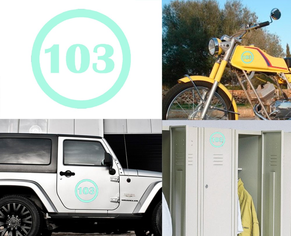 Number 103, Sticker Vinyl Version v1b
