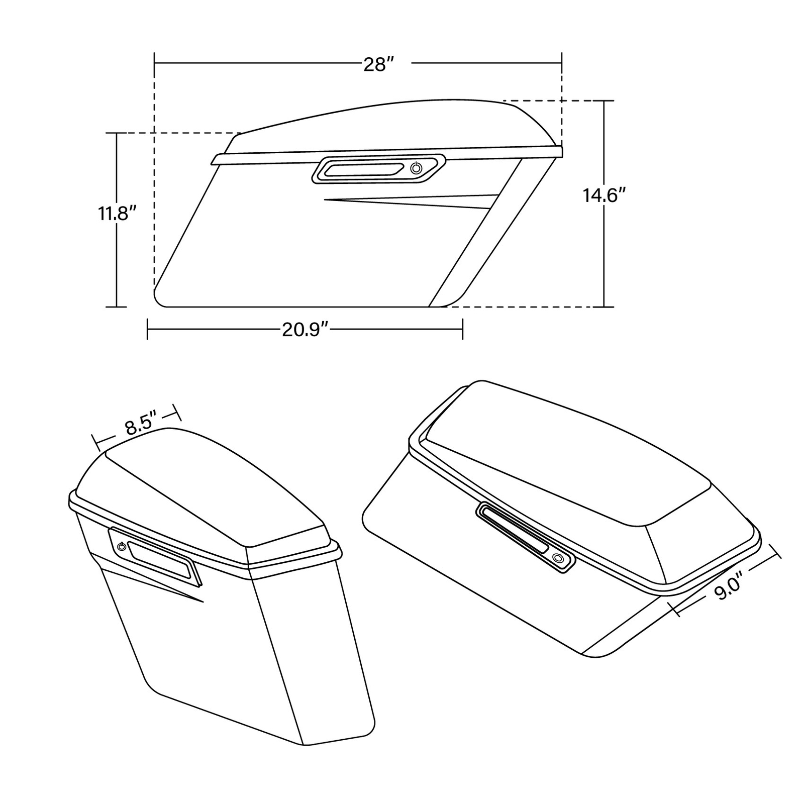 Hard Saddlebags Saddle Bags W/ Black Conversion Brackets Fit For Harley Softail