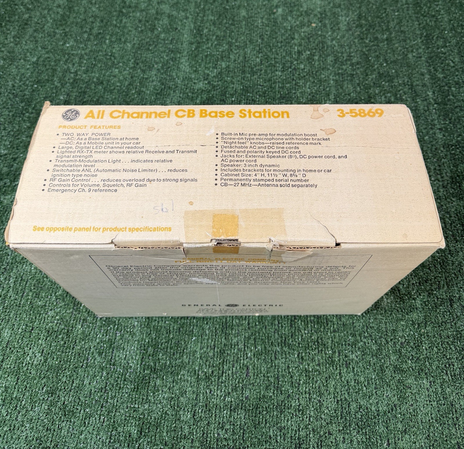 Vintage GE General Electric 3-5869a CB Radio 40 Channel PLL System NEAR MINT