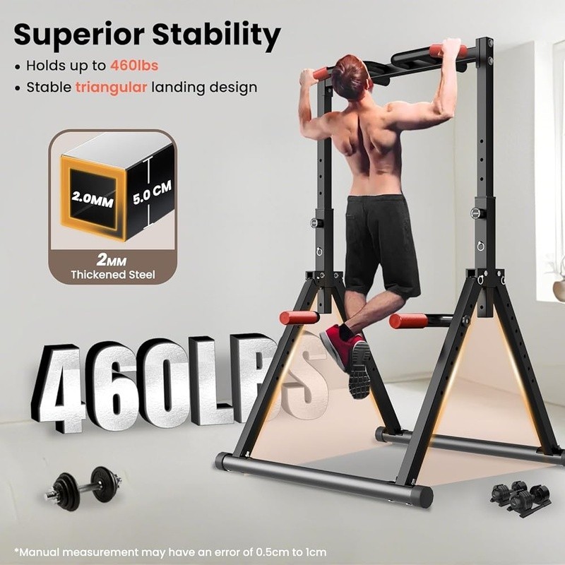 Adjustable Heavy Duty Pull Up Bar Station Foldable Dip Exercise Equipment New