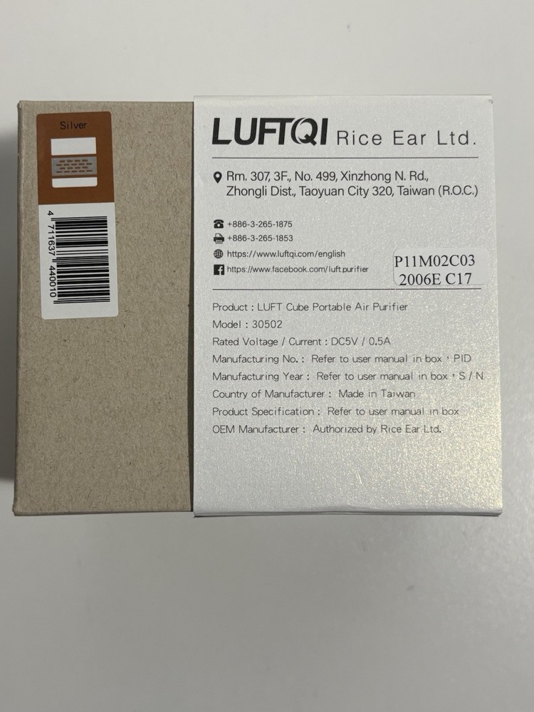 LUFT Cube Portable Air Purifier LUFTQI - Silver