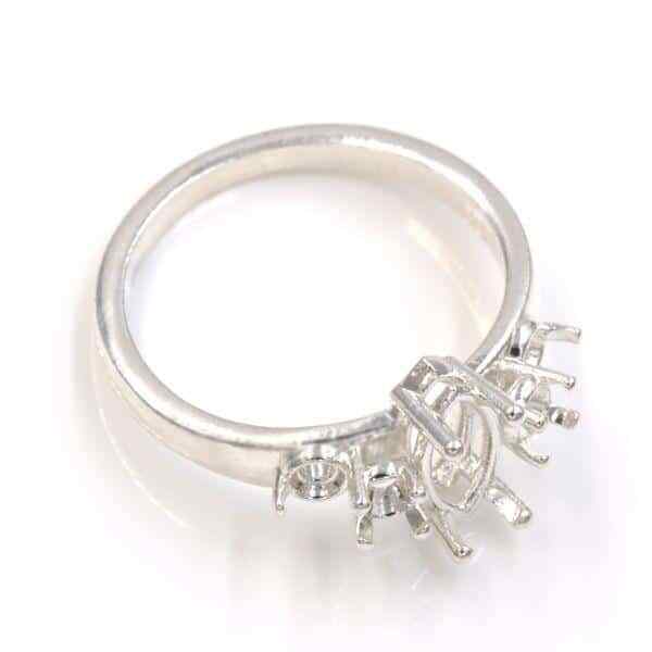 Marquise Double Accented Pre-notched Ring Mounting