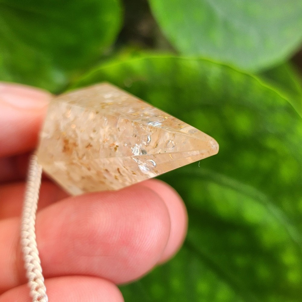 Quartz Pendulum Dowser Orgone Gemstone Crystal EMF Protection Dowsing Point