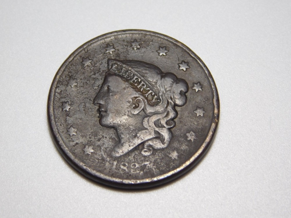 US COINS 1837 CORONET HEAD LARGE CENT