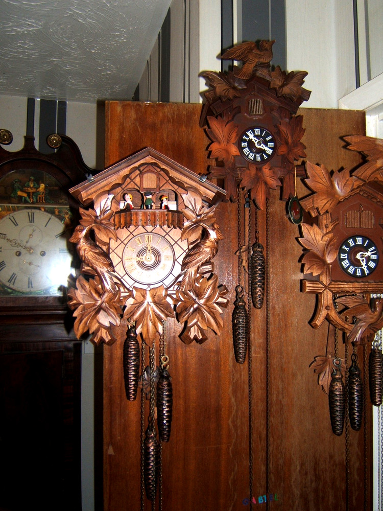 Large Musical Antique black forest with Animated Dancing Carousel cuckoo clock