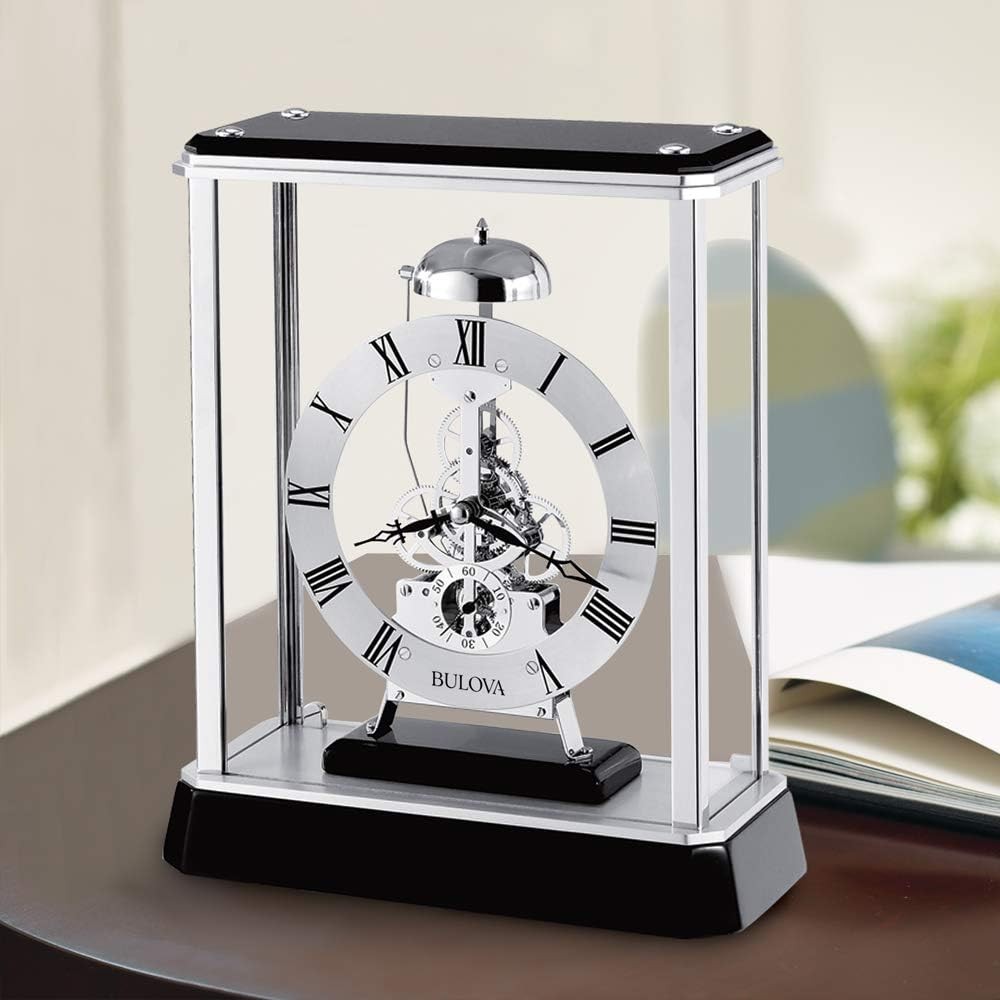 Bulova 10" B2023 Vantage Tabletop Clock - Black