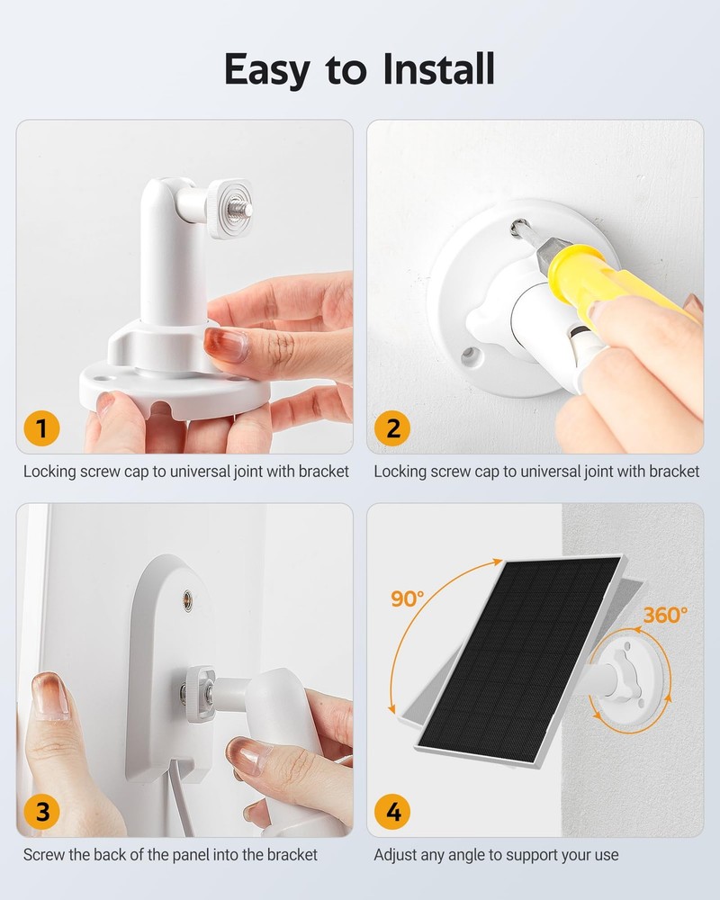 Ring Solar Panel Charger, 6.5W for Security Camera, 1PACK-6.5W