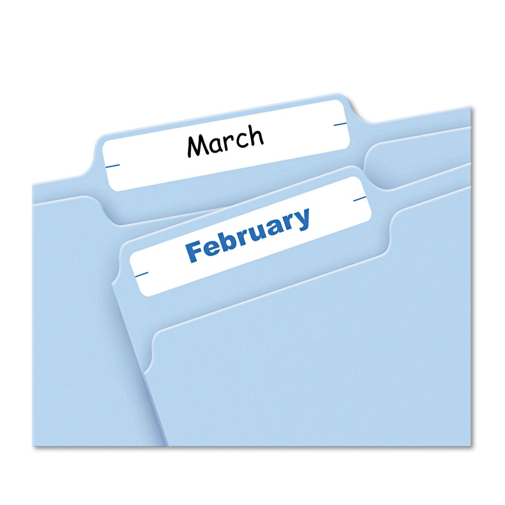 Avery Print or Write File Folder Labels, 11/16 x 3 7/16, White, 252/Pack