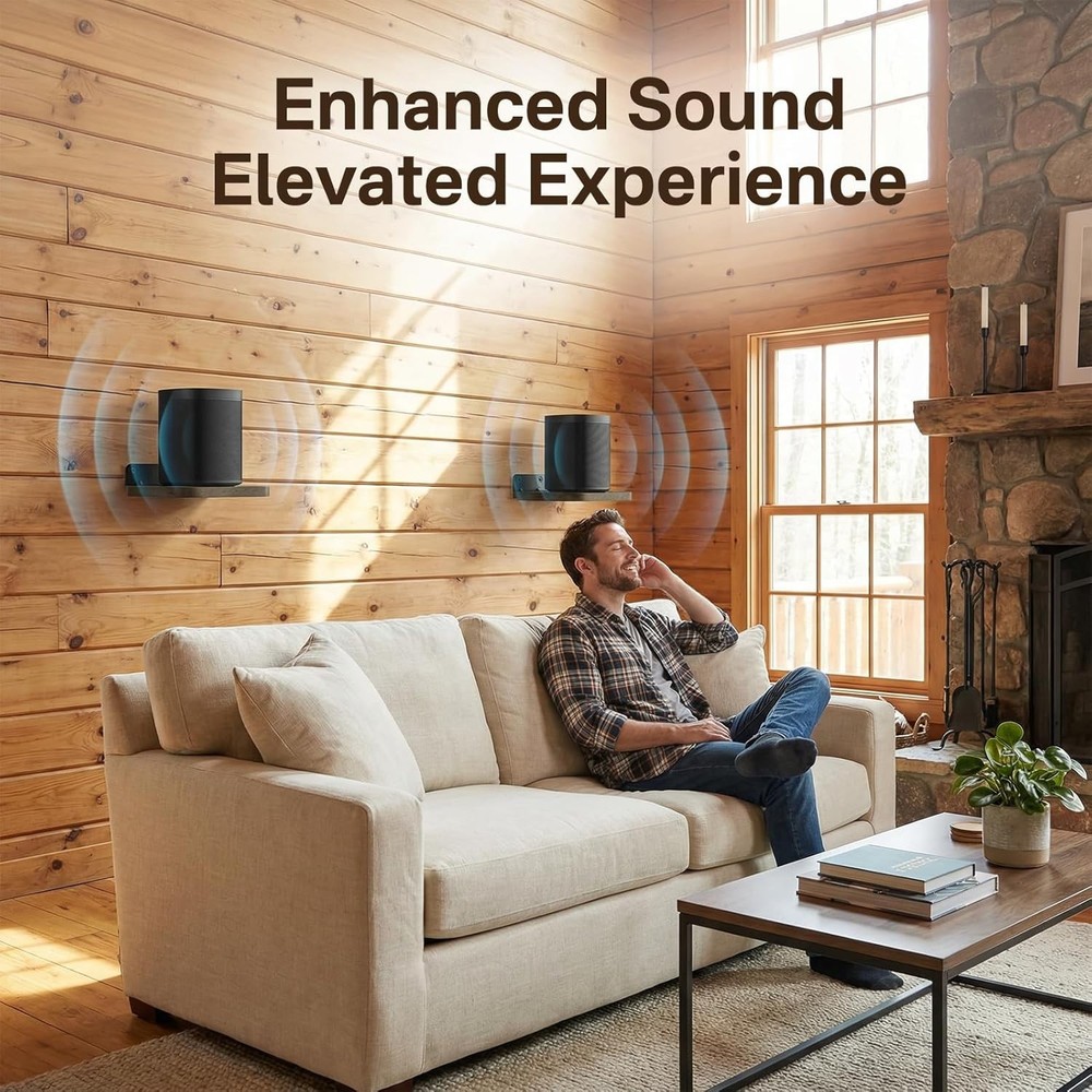 Versatile Wall Mounted Speaker Shelf for Compact Designs - Supports 7 lbs - 5.9"