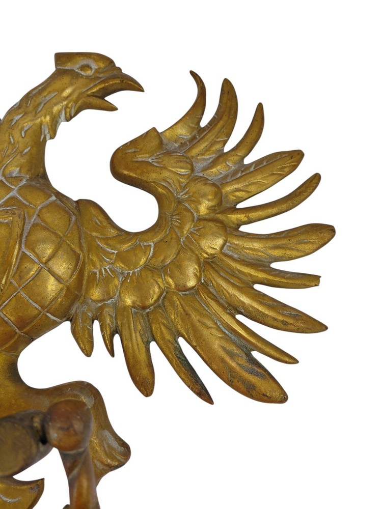 Antique Large 2 Headed Eagle Solid Brass Door Knocker Russian Austrian Masonic