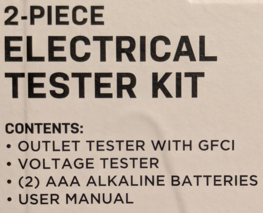 2 Commercial Electric 2 Piece Electrical Tester Kit Outlet Voltage Tester GFCI