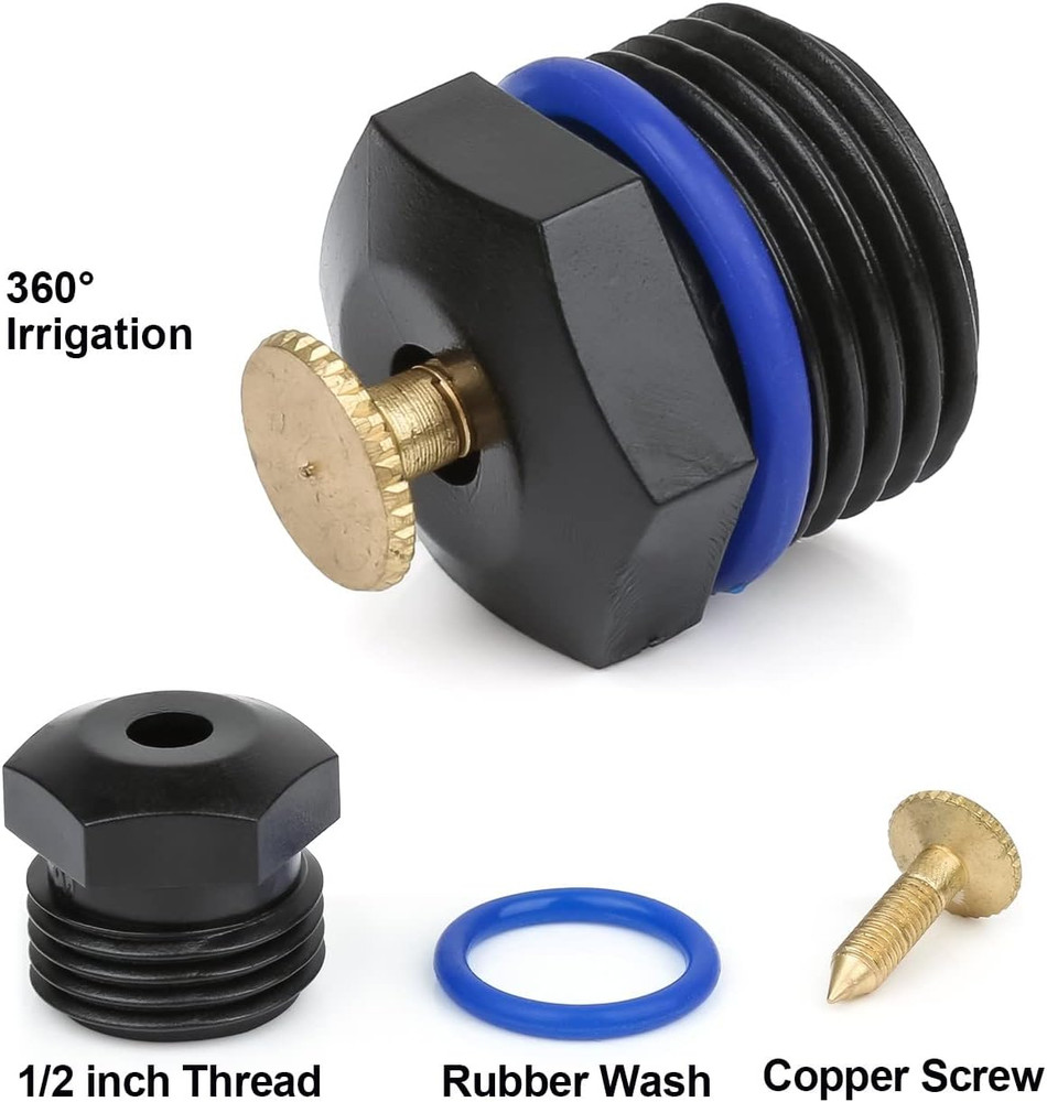 20pc 1/2" Atomizing Sprinkler Nozzle - Adjustable 360 Misting Emitter Irrigation
