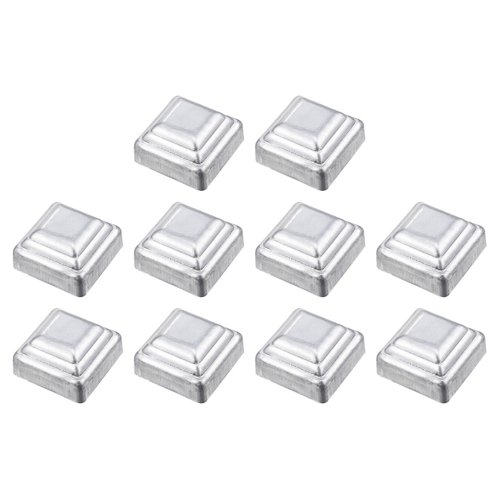 10Pcs Fence Post Cap, Galvanized Deck Post Caps Fit 1.4" x 1.4" Pipe, Silver