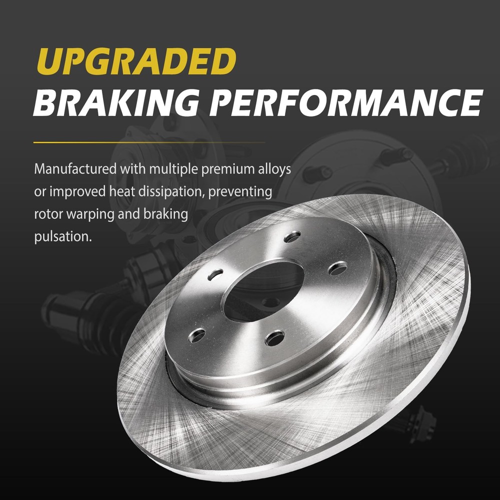 12.32 Inch 313mm Rear Brake Rotors Solid Disc Replacement 31318