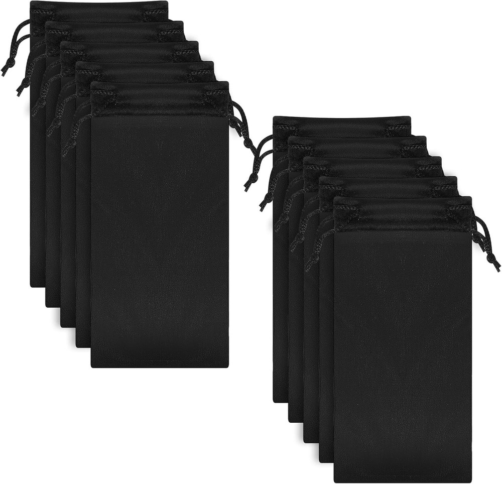 Bewudy Microfiber Sunglasses Pouch 10 Pcs Black