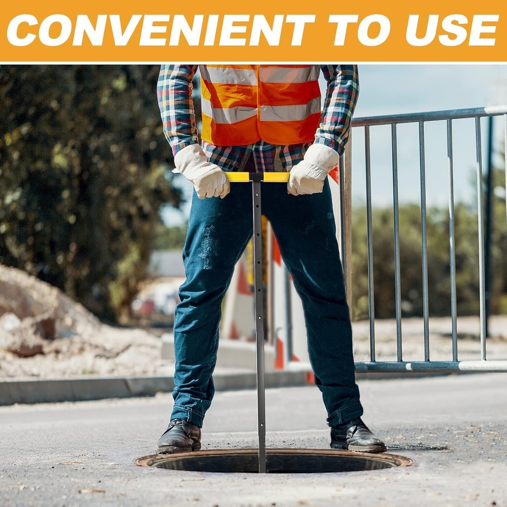 37 Inch Water Meter Key, Adjustable Length, 4-Way Multi-Functional Utility Ke...