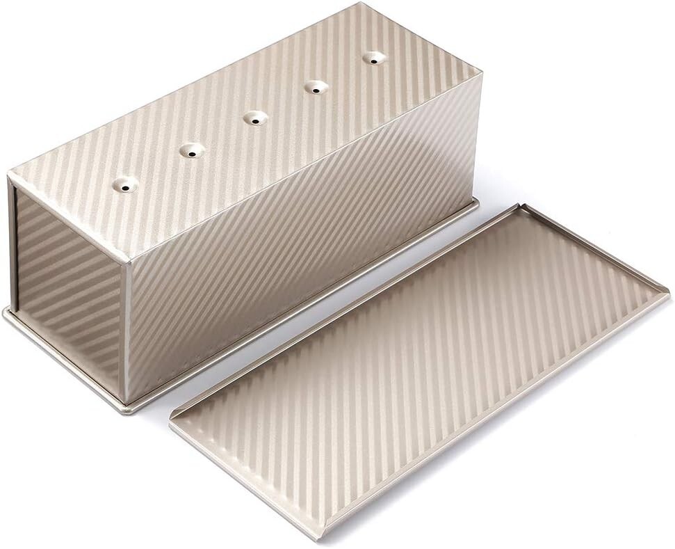 Extra Large Pullman Loaf Pan with Lid - Commercial Grade Non-Stick Bakeware
