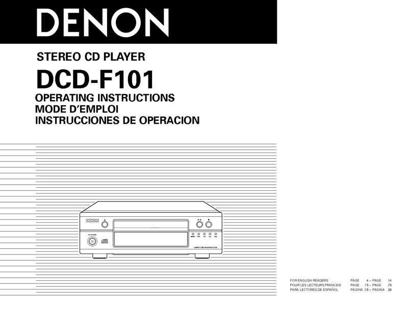 Denon DCD-F101 CD Player Owners Manual
