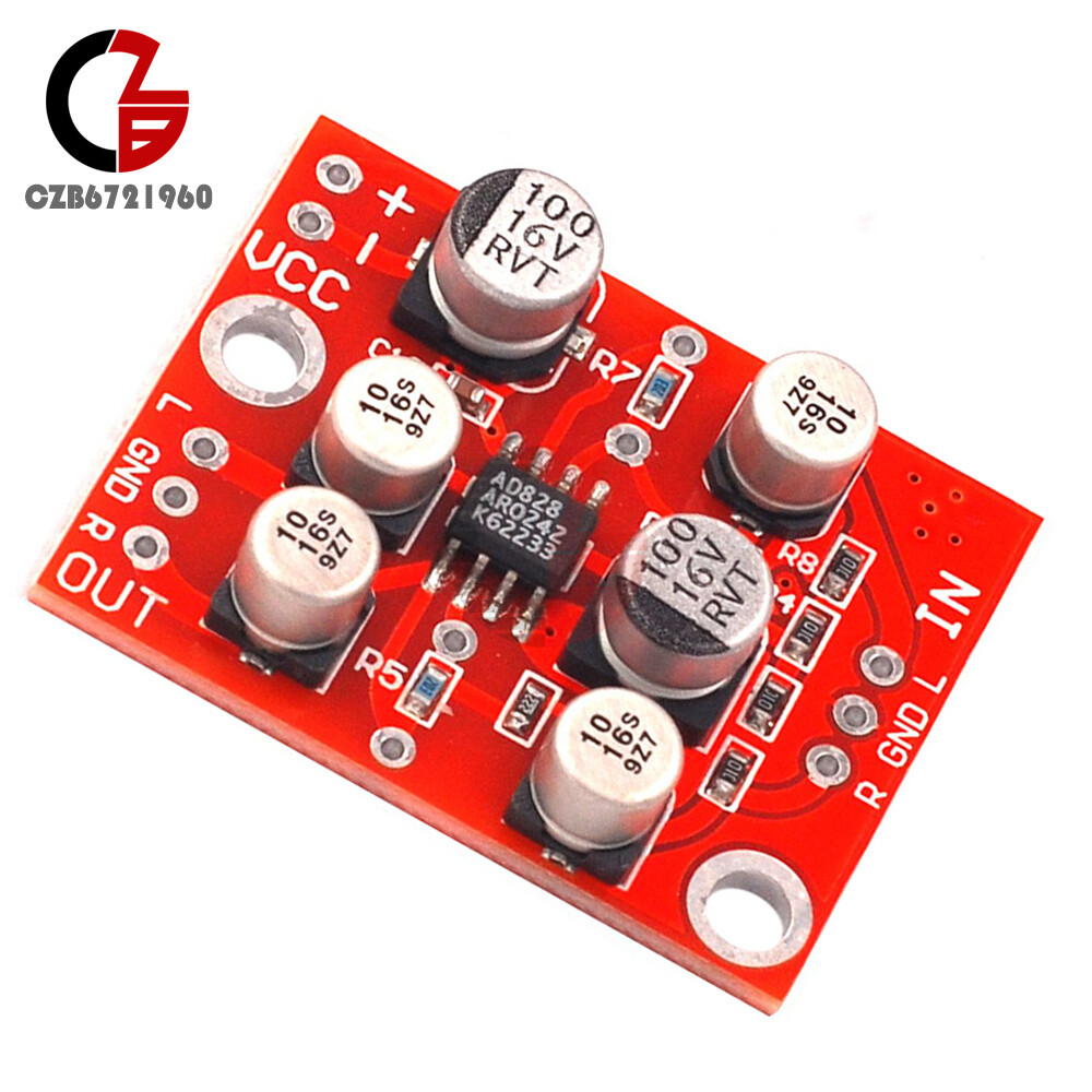 DC 5-15V AD828 Stereo Preamp Power Amplifier Board Preamplifier Module