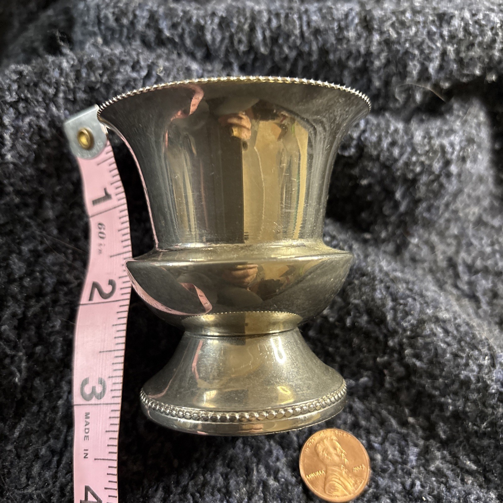 QUEENS ART Vintage. Pewter Silver Plated Toothpick Holder Made In England