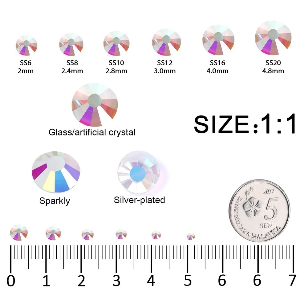 Transparent AB Flatback Rhinestones - 3792 Pieces for All Your Projects
