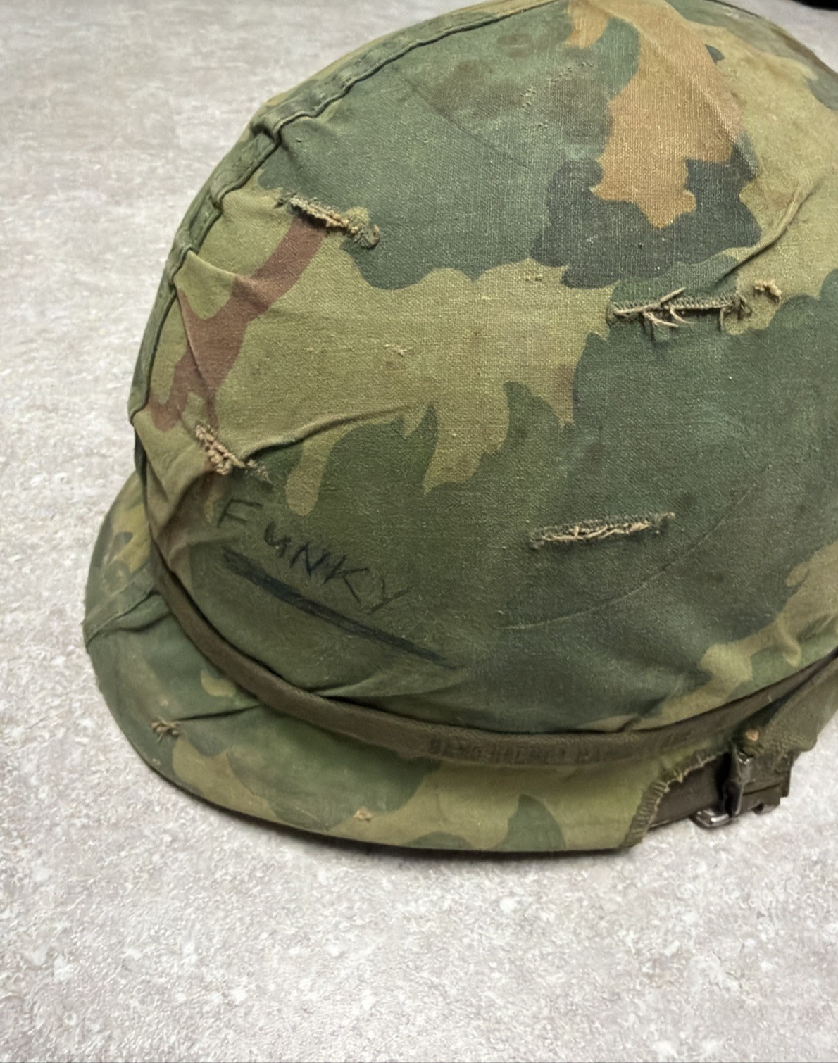 Vietnam WWII Steel Pot FRONT SEAM Helmet Mitchell Cover Liner NICE
