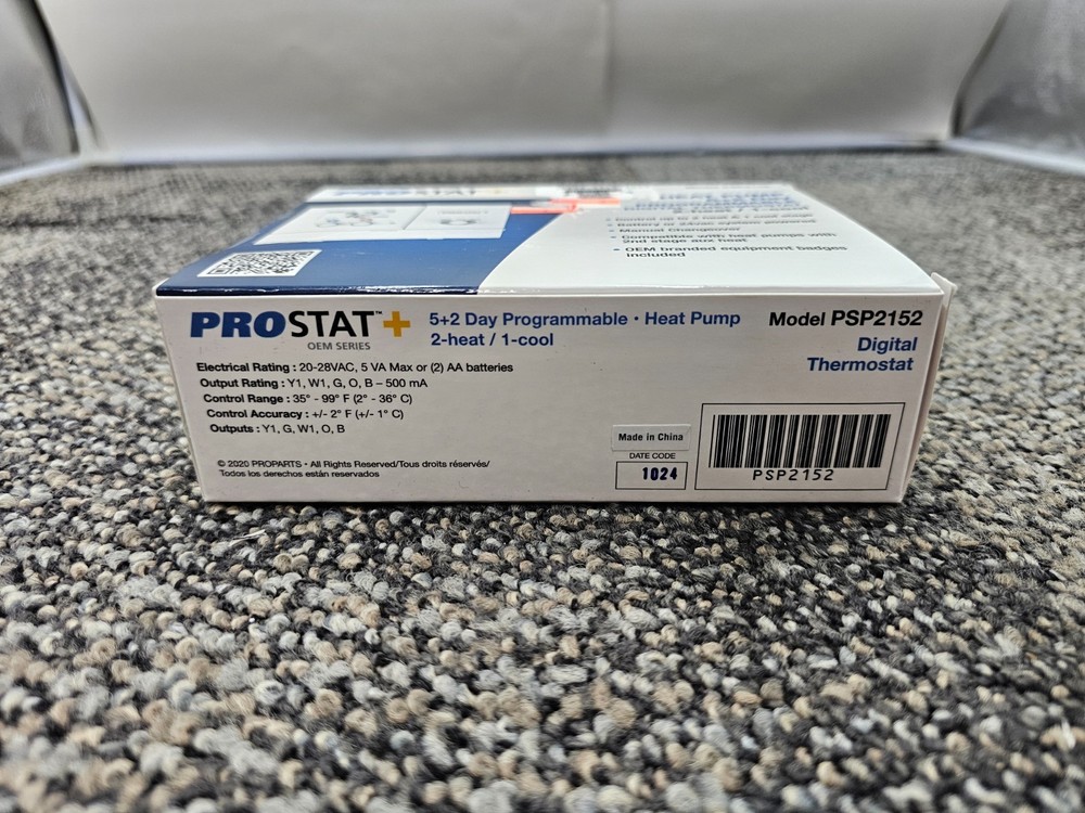 Prostat Plus PSP2152: Digital Thermostat 5+2 Day Programmable Heat Pump