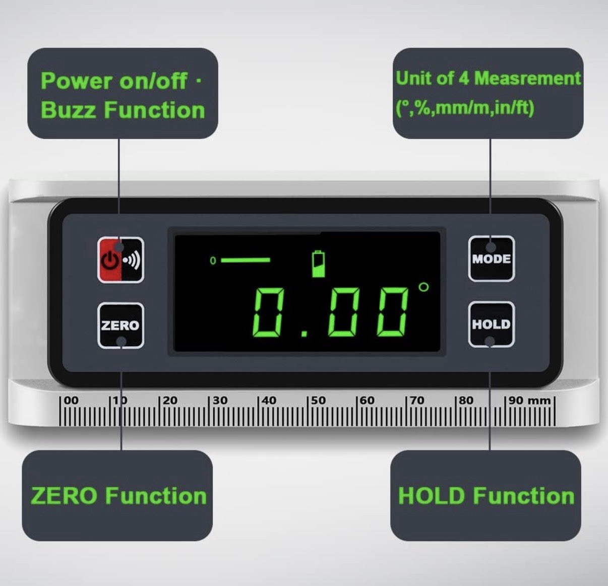 4.7 Inch Digital Level / Protractor Inclinometer Angle Finder NEW