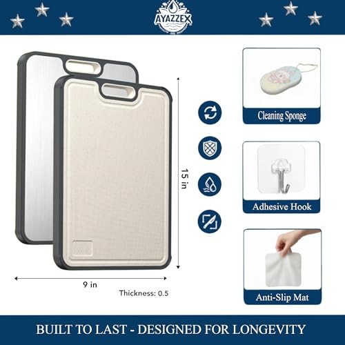 Pure Titanium Cutting Boards for Kitchen – Double-Sided 99.9% Titanium Surface