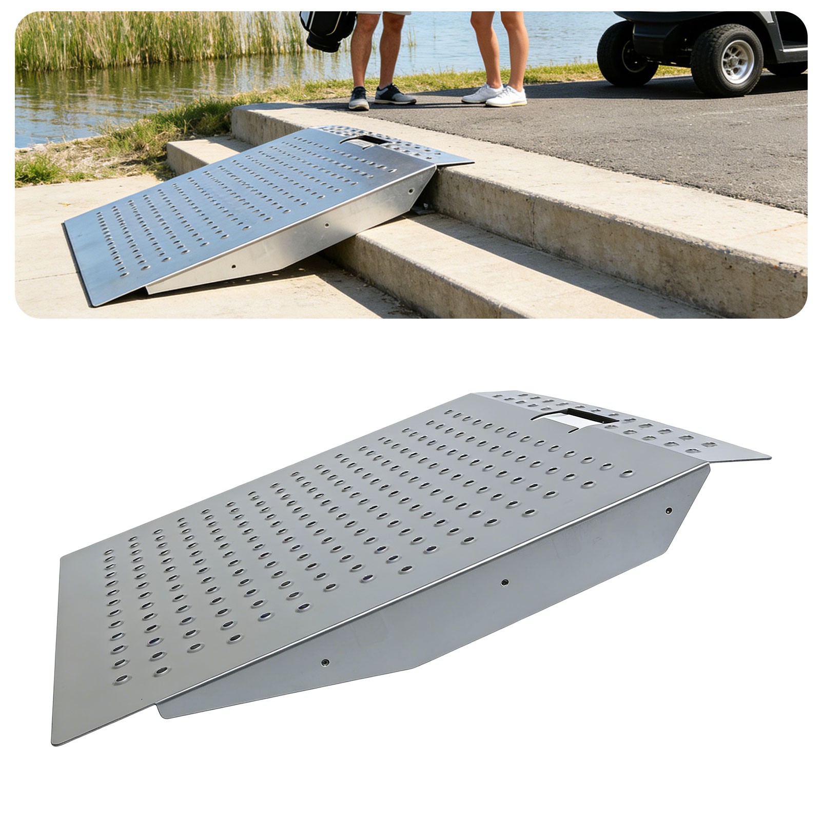 750lbs Shed Ramp Heavy-Duty Loading Ramps Curb Ramp for Lawn Mower Anti-Slip