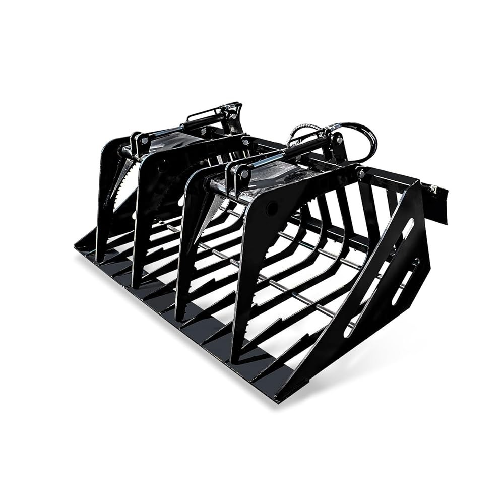 72" Rake Root Clam Grapple with Teeth Attachment Bobcat Skid Steer