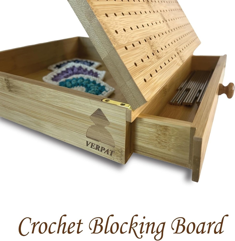 Crochet Blocking Board+Multifunctional Container+Pins For Granny Square Blocking