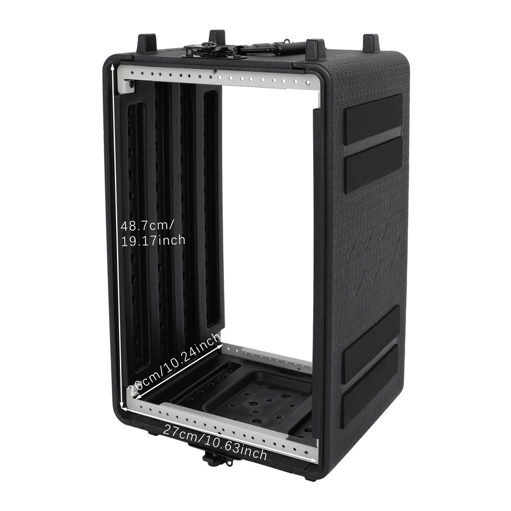 6U Rack Case 10 in Depth Rackmount Flight Case w/ Microphone Storage Compartment