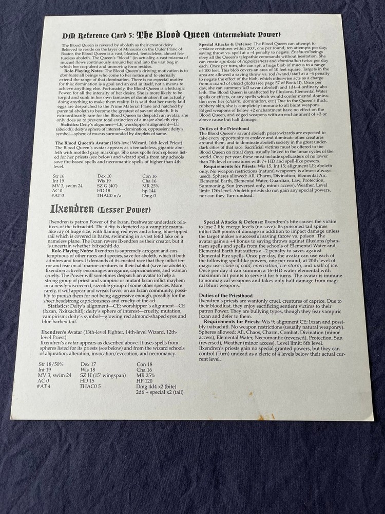 Advanced Dungeons and Dragons 2E Night Below An Underdark Campaign - Incomplete