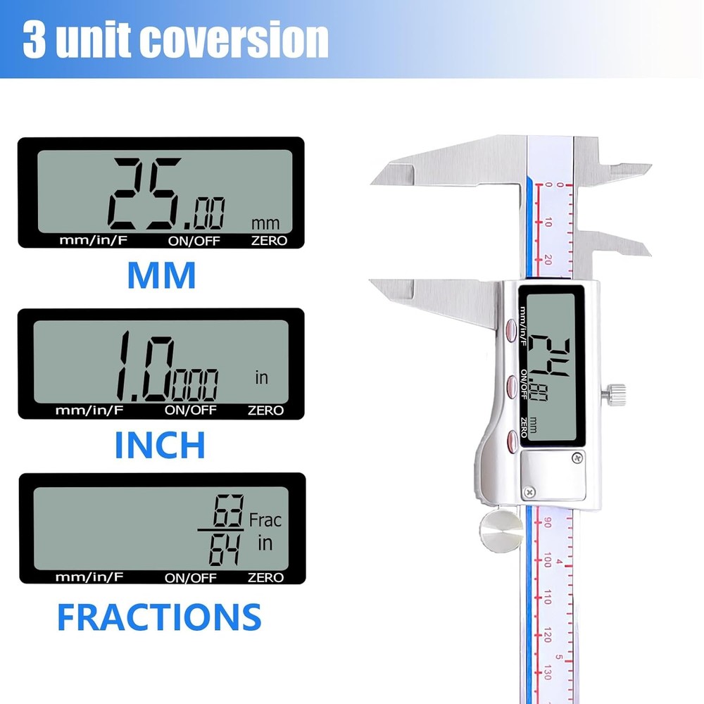 Digital vernier caliper, electronic micrometer caliper with large LCD display