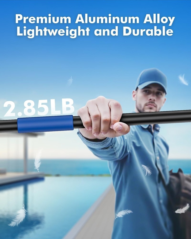 Adjustable 16FT Aluminum Pool Pole - Versatile Tool for Cleaning Accessories
