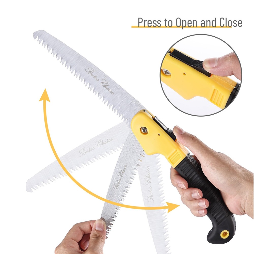 Bates 7-Inch Foldable Camp & Tree Saw Yellow