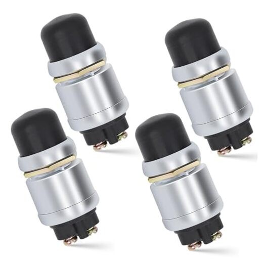 Engine Start Push Button Momentary Start Switch, 12V 50A Waterproof 4 PCS