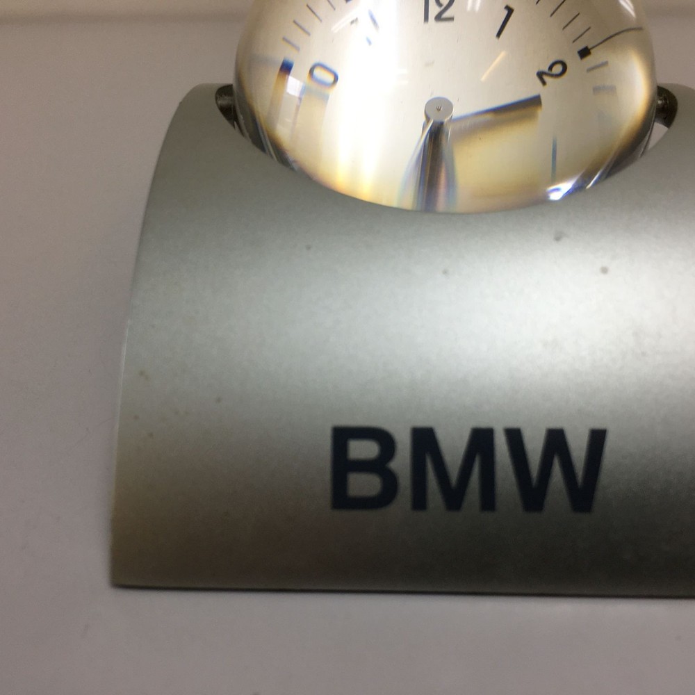 Bmw Novelty Table Clock Silver Stylish Operation Confirmed