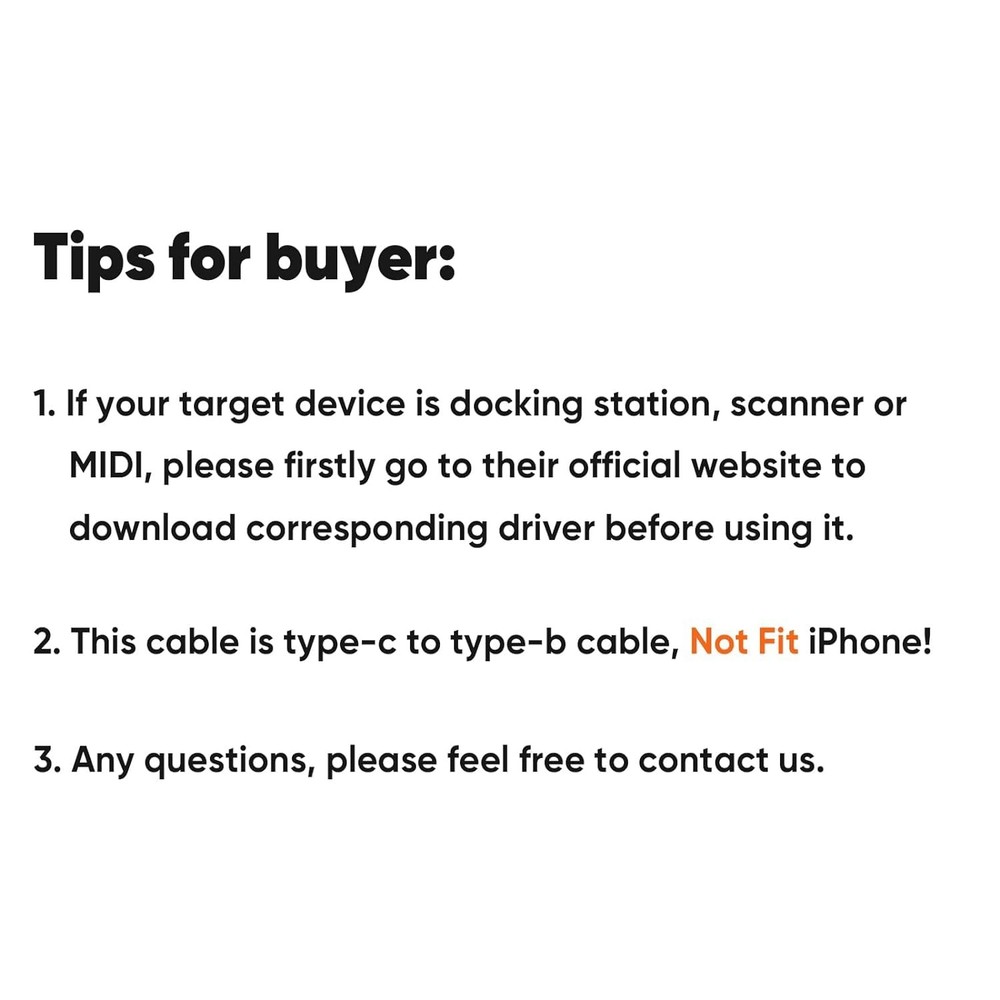 CableCreation USB-C to USB-B 3.1, USB 5Gbps Cable - 6FT, for Thunderbolt 6FT