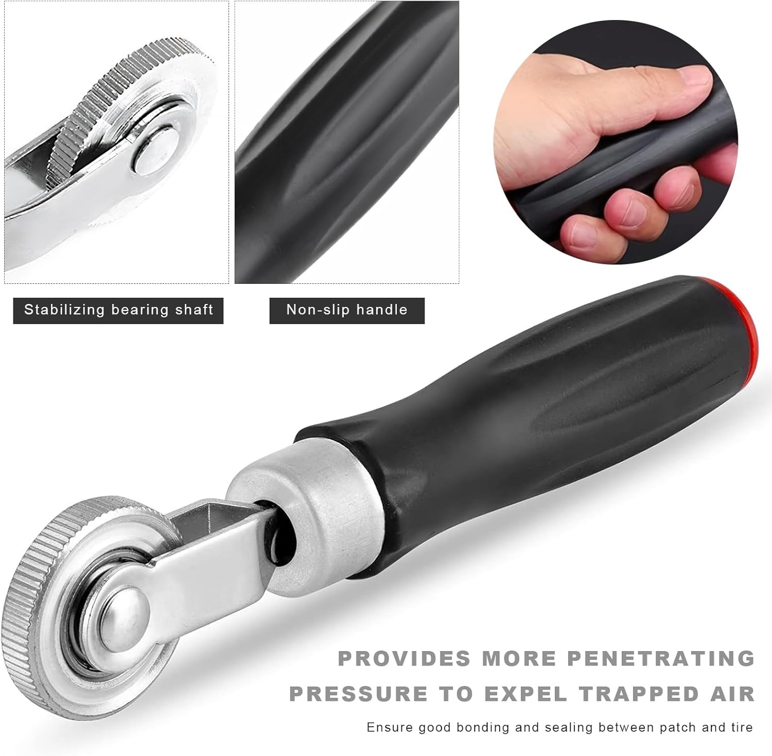 60PCS Tire Patch Kit, 32mm 42mm 58mm Round Rubber Tire Patches with Roller, Univ