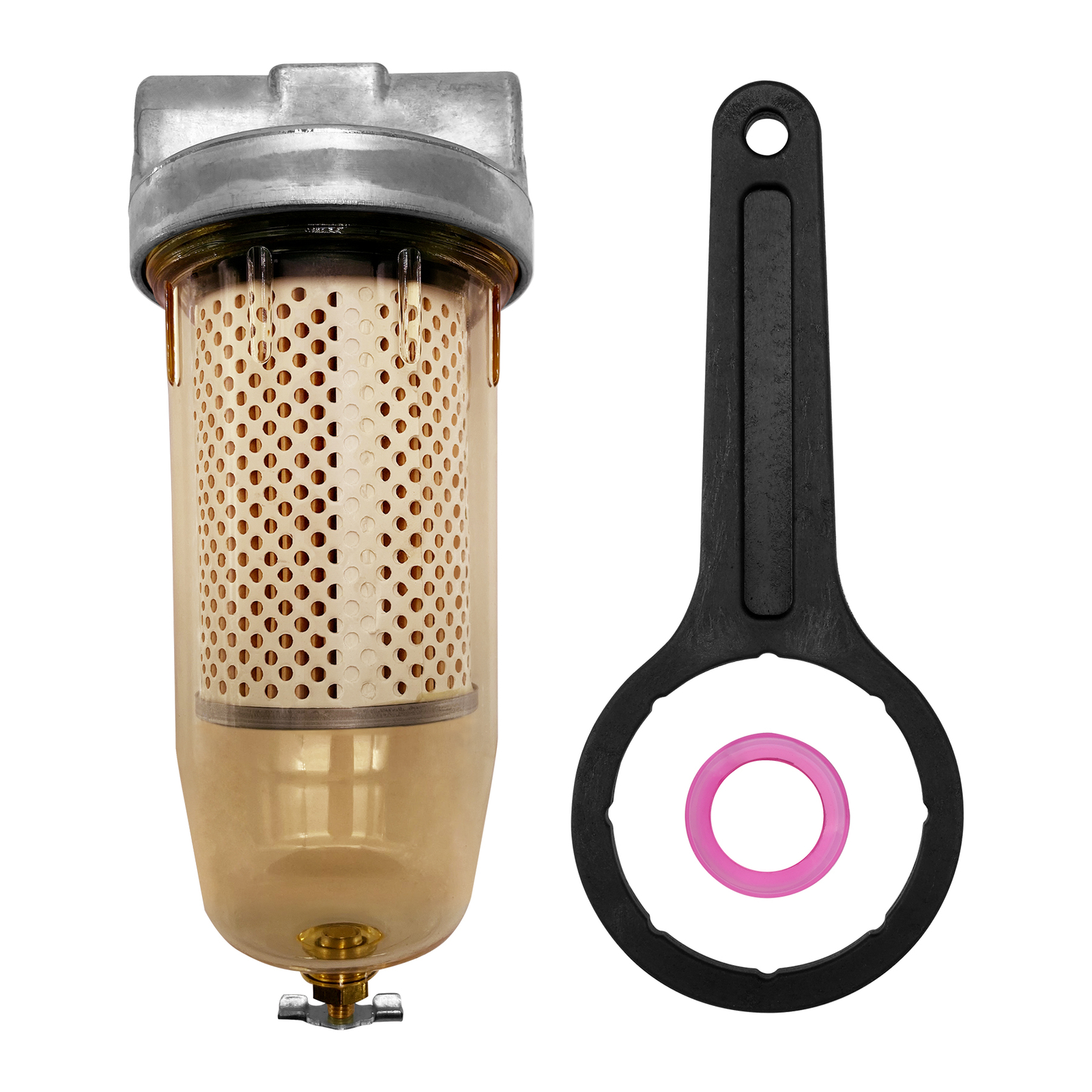 496 Fuel Transfer Tank Filter For Gasoline & Diesel Water Separate w/ 1" NPT Cap