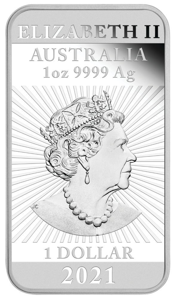 2021 DRAGON 1oz SILVER PROOF RECTANGULAR COIN AUSTRALIA 3,888 MINTAGE ONLY