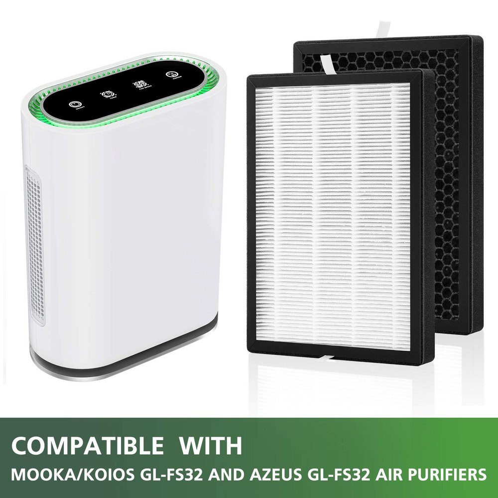 2 Pack GL-FS32 True HEPA Replacement Filter - Compatible with Mooka/KOIOS and...