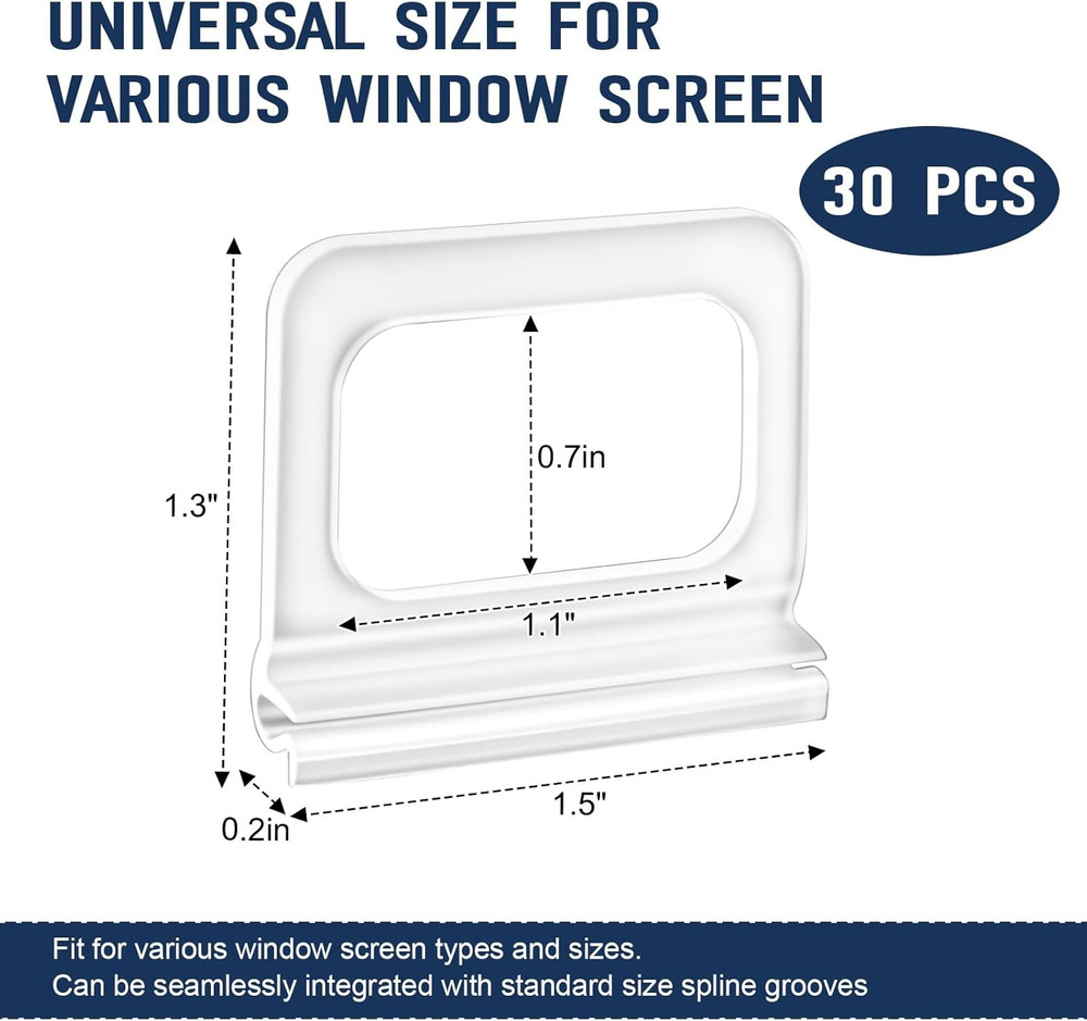 Window Screen Pull Tabs 30 Pack Replacement Universal Spline Channel Pull Lift T