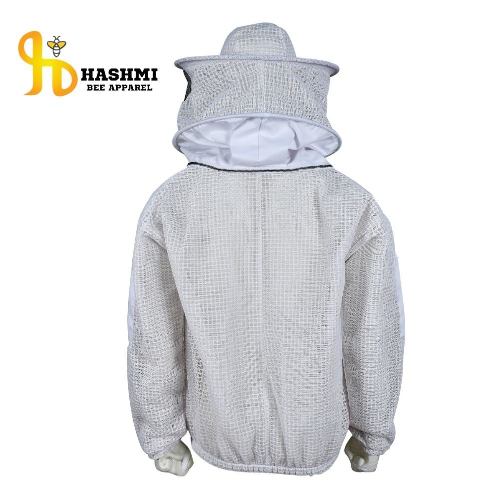 Sting Proof Bee Protective Jacket 3 Layer Full Ventilated Round Hat White 4XL