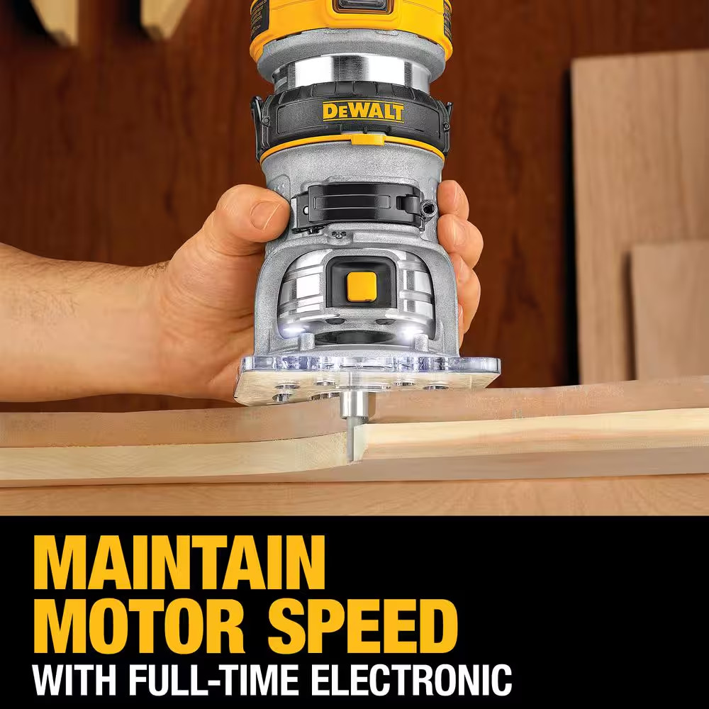 7 Amp Corded 1-1/4 HP Max Torque Variable Speed Compact Router with Leds