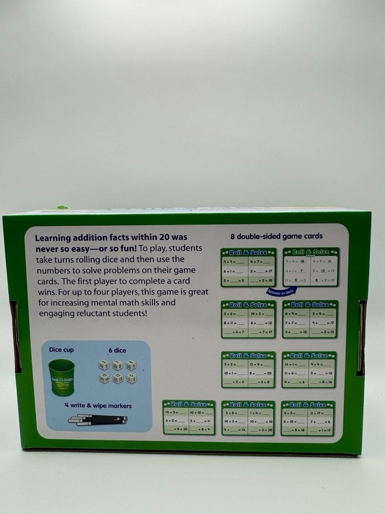 Lakeshore-Roll & Solve Addition Game EE486 Open Box!!