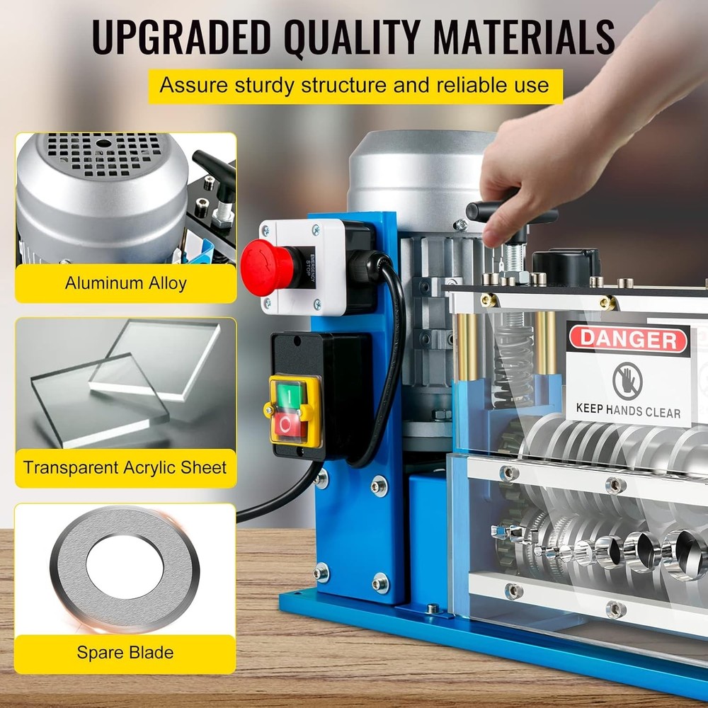 Electric Wire Stripping Machine, 370W 0.06" - 1.5" Automatic Motorized Cable Str
